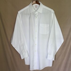 Brooks Brothers Mens Button Down White Dress Shirt 16 1/2 x 33